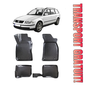 Volkswagen Passat B5 / B5.5 Combi 1997-2006 Set 4 covorase auto din cauciuc tip tavita premium line 3D