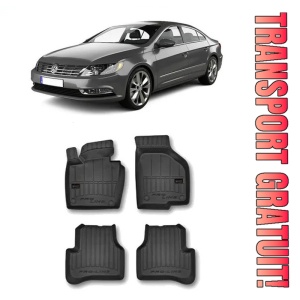 Volkswagen Passat CC, Coupe, Din 06.2008 - 11.2016 , Set Covorase Auto Tip Tavita Premium 3D, din cauciuc