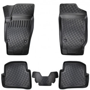 Volkswagen Polo 6Q / 9N / 9N3 IV 2002-2009 Set 4 covorase auto din cauciuc tip tavita premium line 3D accesorii pentru autoturismul tau - masina v242876