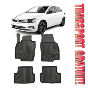 Volkswagen Polo VI Din 10.2017 - Prezent, Hatchback , Set Covorase Auto Tip Tavita Premium 3D, din cauciuc