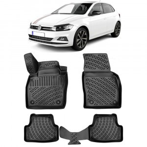 Volkswagen Polo VI (Typ Aw) 2017- Set 4 covorase auto din cauciuc tip tavita premium line 3D accesorii pentru autoturismul tau - masina v242961