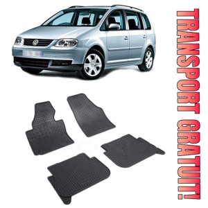 Volkswagen Touran I, Van, fabricat din 03.2003 - 08.2015, 5 Locuri, set covorase auto dedicate, din cauciuc 100% Premium