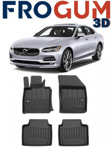 Volvo S90, Sedan, Din 09.2016 - Prezent , Set Covorase Auto Tip Tavita Premium 3D, din cauciuc accesorii pentru autoturismul tau - masina v170603