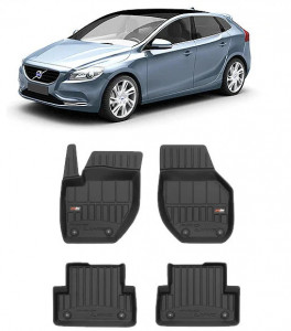 Volvo V40 II, Combi, Din 07.2012 - Prezent , Set Covorase Auto Tip Tavita Premium 3D, din cauciuc accesorii pentru autoturismul tau - masina v170583