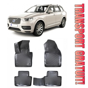 Volvo XC-90 II 2015-2025 Set 4 covorase auto din cauciuc tip tavita premium line 3D