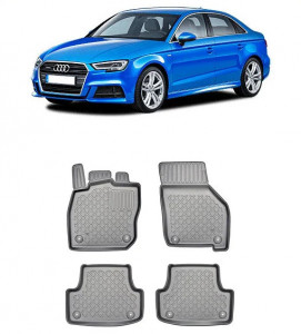 Audi A3 8Y, Sedan, Din 04.2020 - Prezent , Set Covorase Auto Tip Tavita Premium 3D, din cauciuc accesorii pentru autoturismul tau - masina v174425