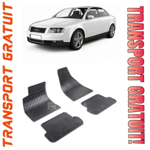 Audi A4 B6, Sedan, fabricat din 11.2001 - 10.2004, set covorase auto dedicate, din cauciuc 100% Premium