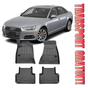 Audi A4 B9, Combi, Din 11.2015 - Prezent , Set Covorase Auto Tip Tavita Premium 3D, din cauciuc