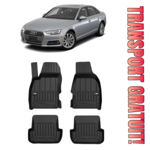 Audi A4 Rs4 Quattro Din 2006 - 2008, Sedan Set Covorase Auto Tip Tavita Premium 3D, din cauciuc