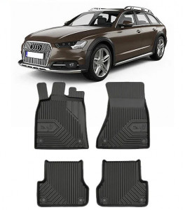 Audi A6 C7 Din 09.2011 - 08.2018, Combi , Set Covorase Auto Tip Tavita Premium 3D, din cauciuc accesorii pentru autoturismul tau - masina v168427