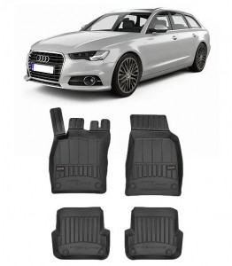 Audi A6 C8, Combi, Din 09.2018 - Prezent , Set Covorase Auto Tip Tavita Premium 3D, din cauciuc accesorii pentru autoturismul tau - masina v173813