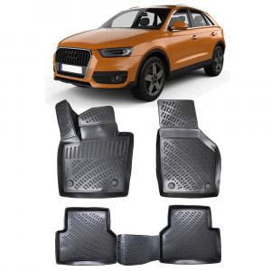 Audi Q3 I (8U) 2011-2018 Set 4 covorase auto din cauciuc tip tavita premium line 3D accesorii pentru autoturismul tau - masina v242533