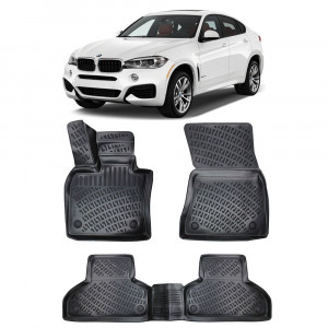 Bmw II X6 F16 2015-2020 Set 4 covorase auto din cauciuc tip tavita premium line 3D accesorii pentru autoturismul tau - masina v242920