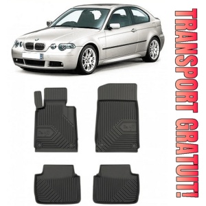 Bmw Seria 3 E46 Din 1998 - 08.2005, Hatchback, Nu Corespunde Pentru XdrIVe , Set Covorase Auto Tip Tavita Premium 3D, din cauciuc