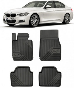 Bmw Seria 3 F30 Din 01.2012 - 02.2019, Sedan, Fara X-DrIVe , Set Covorase Auto Tip Tavita Premium 3D, din cauciuc accesorii pentru autoturismul tau - masina v162071