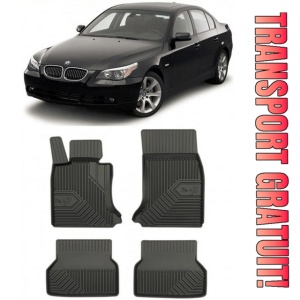 Bmw Seria 5 E60 Din 07.2003 - 02.2010, Sedan , Set Covorase Auto Tip Tavita Premium 3D, din cauciuc
