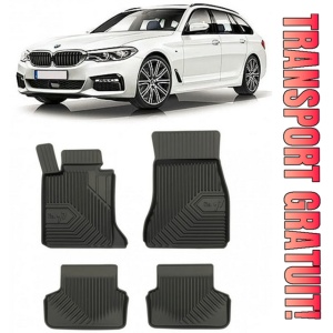 Bmw Seria 5 G31 Din 05.2017 - Prezent, Combi , Set Covorase Auto Tip Tavita Premium 3D, din cauciuc