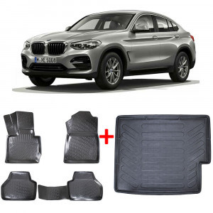 Bmw X4 F26 2014-2018 Set 4 covorase auto din cauciuc tip tavita Premium Line 3D + Urban Line accesorii pentru autoturismul tau - masina v85125
