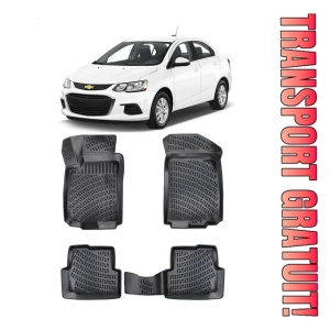 Chevrolet Aveo II 2012-2020 Set 4 covorase auto din cauciuc tip tavita premium line 3D