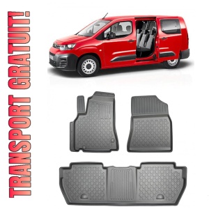 Citroen Berlingo II, Van, Din 2008 - 08.2018 , Set Covorase Auto Tip Tavita Premium 3D, din cauciuc