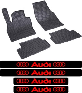 Covorase Audi A1 GB, Hatchback, din 07.2018 - prezent si set 4 stickere protectie praguri Audi accesorii pentru autoturismul tau - masina v3799