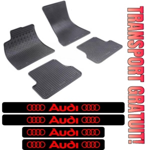 Covorase Audi A6 C7, Combi, din 09.2011 - 08.2018 si set 4 stickere protectie praguri Audi