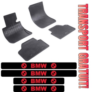 Covorase BMW X1 E84, SUV, din 10.2009 - 09.2015 si set 4 stickere protectie praguri BMW