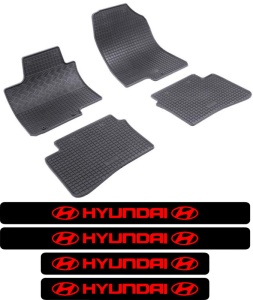 Covorase Hyundai I20 III, Hatchback, din 10.2020 - prezent si set 4 stickere protectie praguri Hyundai accesorii pentru autoturismul tau - masina v3599