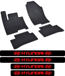 Covorase Hyundai Tucson, SUV, din 12.2020 - prezent si set 4 stickere protectie praguri Hyundai accesorii pentru autoturismul tau - masina v4019