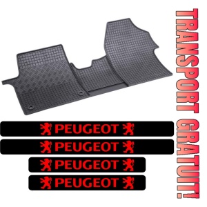 Covorase Peugeot Expert III, Van, din 01.2016 - prezent, 2-3 locuri si set 4 stickere protectie praguri Peugeot
