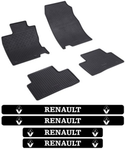 Covorase Renault Kadjar, SUV, din 06.2015 - prezent si set 4 stickere protectie praguri Renault accesorii pentru autoturismul tau - masina v3639