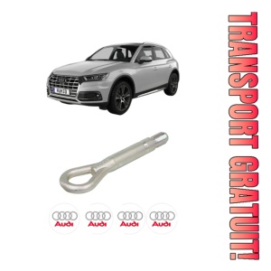 Cui carlig remorcare, tractare auto AUDI Q5 (FYB, FYG) din 2016-2021, Otel, Cri-Flo, 4 Stickere cu AUDI