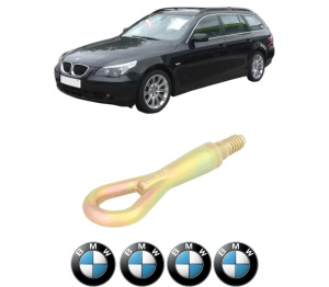 Cui carlig remorcare, tractare auto BMW Seria 5 Touring (E61) din 2004-2010, Otel, Cri-Flo, 4 Stickere cu BMW - Img 2