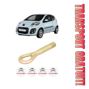 Cui carlig remorcare, tractare auto CITROEN C1 (PM_, PN_) din 2005-2014, Otel, Cri-Flo, 4 Stickere cu CITROEN