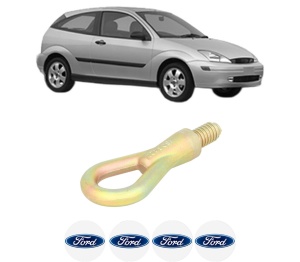 Cui carlig remorcare, tractare auto FORD FOCUS I (DAW, DBW) din 1998-2007, Otel, Cri-Flo, 4 Stickere cu FORD - Img 2