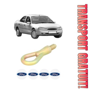 Cui carlig remorcare, tractare auto FORD MONDEO II Saloon (BFP) din 1996-2000, Otel, Cri-Flo, 4 Stickere cu FORD