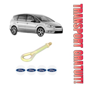 Cui carlig remorcare, tractare auto FORD S-MAX (WA6) din 2006-2014, Otel, Cri-Flo, 4 Stickere cu FORD