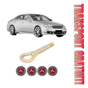 Cui carlig remorcare, tractare auto MERCEDES-BENZ CLS (C219) din 2004-2010, Otel, Cri-Flo, 4 Stickere cu MERCEDES-BENZ