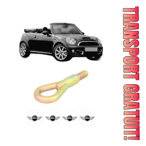 Cui carlig remorcare, tractare auto MINI MINI Convertible (R52) din 2004-2008, Otel, Cri-Flo, 4 Stickere cu MINI