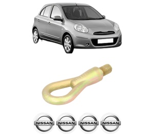 Cui carlig remorcare, tractare auto NISSAN MICRA IV (K13K, K13KK) din 2010-2015, Otel, Cri-Flo, 4 Stickere cu NISSAN - Img 2