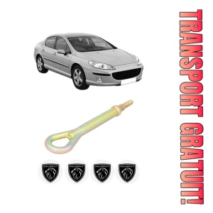 Cui carlig remorcare, tractare auto PEUGEOT 407 (6D_) din 2004-2011, Otel, Cri-Flo, 4 Stickere cu PEUGEOT