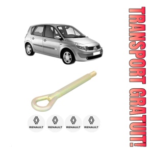 Cui carlig remorcare, tractare auto RENAULT SCENIC II (JM0/1_) din 2003-2009, Otel, Cri-Flo, 4 Stickere cu RENAULT - Img 1