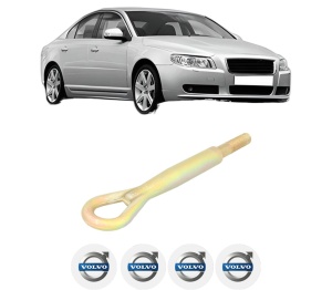 Cui carlig remorcare, tractare auto VOLVO S80 II (124) din 2006-2016, Otel, Cri-Flo, 4 Stickere cu VOLVO - Img 2