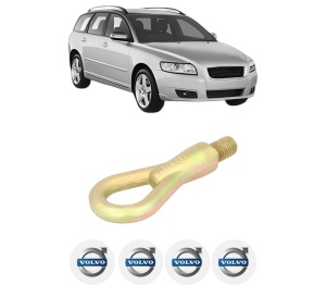 Cui carlig remorcare, tractare auto VOLVO V50 (545) din 2004-2012, Otel, Cri-Flo, 4 Stickere cu VOLVO - Img 2