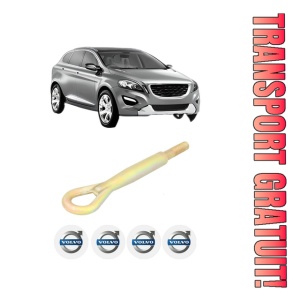 Cui carlig remorcare, tractare auto VOLVO XC60 I SUV (156) din 2009-2017, Otel, Cri-Flo, 4 Stickere cu VOLVO