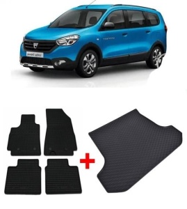 Dacia Lodgy Combi din 07.2012 - Prezent, Set Covorase + tavita portbagaj auto 5 Locuri *1 - Img 2