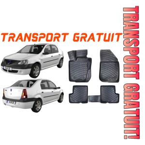 Dacia Logan 2004-2012 Set 4 covorase auto din cauciuc tip tavita premium line 3D - Transport Gratuit!