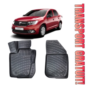 Dacia Logan I 2004-2012 Set 2 Covorase Auto (Fata) Cauciuc Tip tavita Premium Line 3D