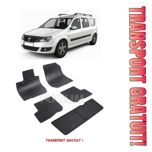 Dacia Logan II, Sedan, fabricat din 03.2013 - 12.2020, 5 Locuri, set covorase auto dedicate, din cauciuc 100% Premium - Transport Gratuit