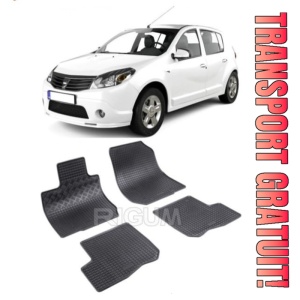 Dacia Sandero fabricat din 2007 - 2013, set covorase auto dedicate, din cauciuc 100% Premium